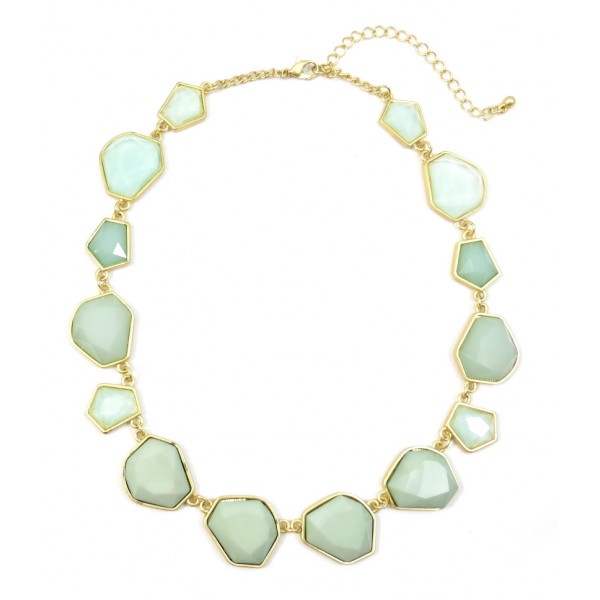 Faceted Mint Stone Otto Handcrafted Strand Necklace